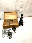 Vtg Selsi 50x-750x Microscope (Japan) w Wooden Box & 9 Glass Slides *AS IS*