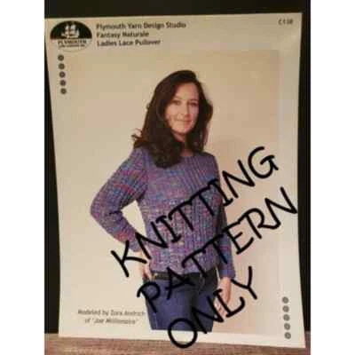 New Plymouth C138 Fantasy Naturale Lady Lace Pullover Sweater Knitting Pattern - Image 1 of 2