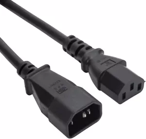 2m Power Extension Cable IEC Kettle Male to Female UPS Lead C13 - C14 PC Metre - Picture 1 of 1