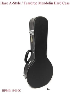 Haze A-Style / Teardrop Mandolin Hard Case, Black, Lockable with Key. HPMB 010C - Picture 1 of 12