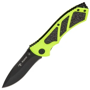 RUKO Knife High Visibility Linerlock Blk Coated Blade Hand Grip Inserts #0061HG - Picture 1 of 3