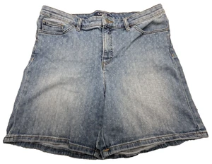 Chaps Ralph Lauren Shorts Womens 12 Blue Denim Print Stretch 34x6 - Picture 1 of 11