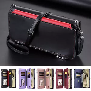 PU Leather Crossbody Wallet Card Case For Samsung Galaxy S24 Ultra|+ S23 FE S22 - Picture 1 of 62