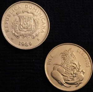 REPÚBLICA DOMINICANA, 10 CENTAVOS 1989, AXF. - Imagen 1 de 1