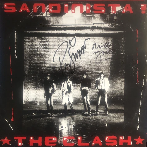 Mick Jones/Paul Simonon Signed The Clash: Sandinista 12x12 Photo AFTAL Cover