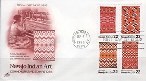 US Scott #2238a "Navajo Indian Art", 22 cents, ArtCraft FDC - Picture 1 of 1