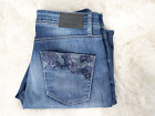 Cambio Parla Women's Size US8 Medium Blue Jeans Sequin Pocket Cropped Denim $395