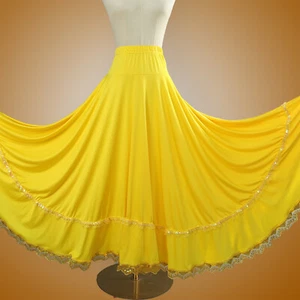 Damen Tanzrock Maxirock Latin Walzer Gesellschaftstanz Spanischer Flamenco Rock - Bild 1 von 60