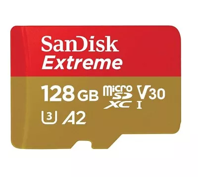 Sandisk 128GB Extreme Micro SD Memory Card SDSQXAA-128G-GN6MN SDXC Class 10 Card - Image 1 of 2