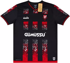 GUMUSHANESPOR 2021-22 (L) 3rd KIT TURKEY BLACK RED SH/SLV DIADORA SOCCER SHIRT - Picture 1 of 9
