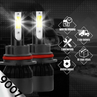 CREE COB 9007 HB5 488W 48800LM LED Headlight Kit Hi/Lo Power Bulbs 6500K White - Image 1 of 4