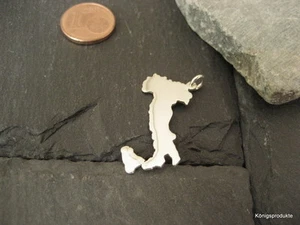 ITALIEN Landkarte Anhänger in 925er Silber, ITALIA, NEU - Bild 1 von 1