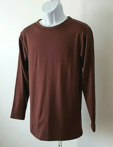 CAMISA TÉRMICA INTERIOR CEPILLADO CUELLO REDONDO MANGA LARGA CISNE MARRÓN PEQUEÑA - Imagen 1 de 4