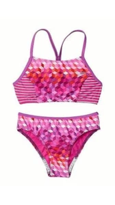 Girls Speedo Sports Bikini Swimsuit Set, 2 pieces, Size 7 Pink/Purple NWT - Picture 1 of 4