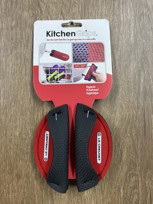Red LE CREUSET Logo Dutch Oven Handle Kitchen Non Slip Grips Cast Iron Hot Pads - Image 1 of 4