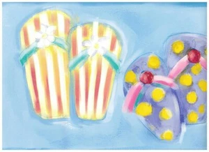 Beach Wallpaper Border Flip Flops St. James / York RU8266B Kids Blue - Picture 1 of 1