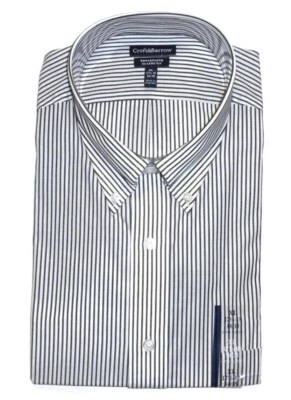 Camisa de vestir Croft & Barrow para hombre calce clásico con botones a rayas negras nueva con etiquetas Foto 1 de 2
