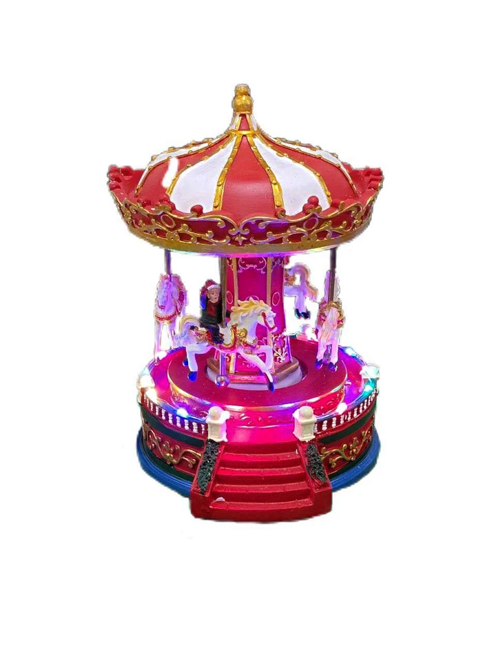 Wizardi Christmas Carousel Decoration - Small. Christmas Village F07M3-1-FQ22011