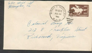 1961 train cover Wash & Hamlet TR95-5 RPO railway cancel to Richmond VA - Picture 1 of 1