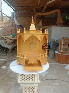 Tempio in legno per casa mandir con vernice dorata con finitura e luce led - Foto 1 di 5
