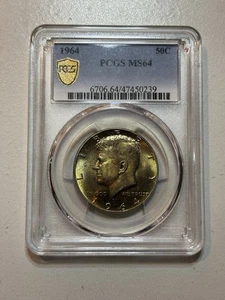 1964 Kennedy Half Dollar PCGS MS64 w/ TrueView Exceptional Color - Picture 1 of 6