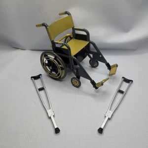 Figura de Lucha Libre Silla de Ruedas Juego de Accesorios Dorados WWE AEW Muletas Soporte - Imagen 1 de 11