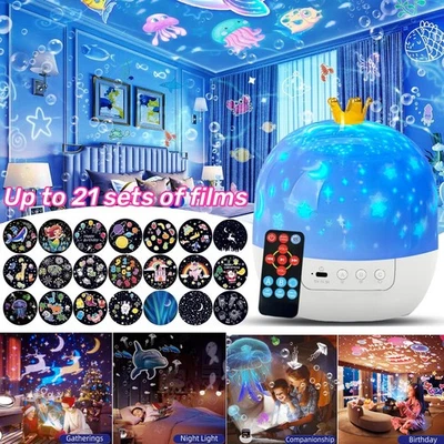 LED Galaxy Projector Starry Night Light Moon Star Sky Nebula Projection Lamp US - Image 1 of 4