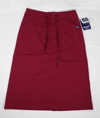 NWT Women's ADAR Universal BURGANDY Medical Scrub Skirt Size 8. Mid Calf Length - Image 1 of 4