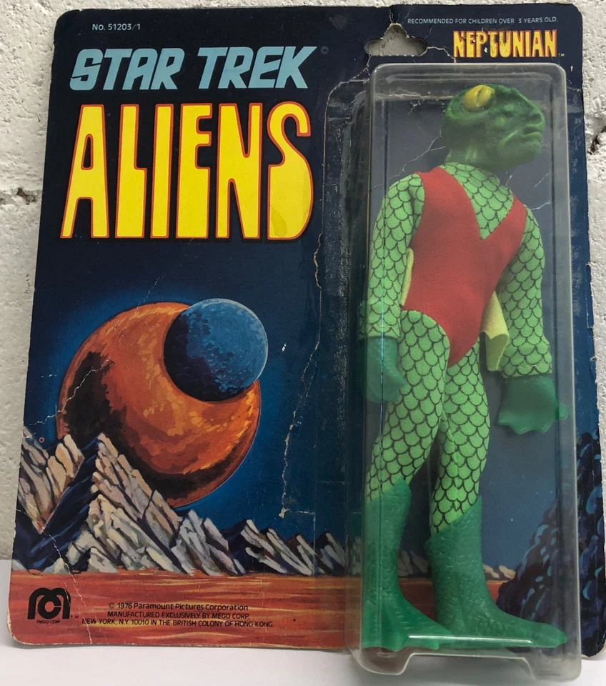 Figura Neptuniana Mego Vintage Star Trek Aliens 8" 1976 Como Nueva en Tarjeta Resellada Foto 1 de 3