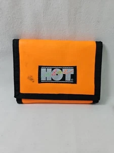 Hot Shot Neon Orange Nylon Geldbörse Dreifachfaltung Klettverschluss 8 Taschen 3,75 x4,75" - Bild 1 von 6