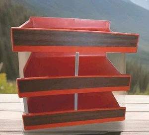 Vtg MCM Eldon Paper Tray 3 Stack Desk Organizer Letter File 70's Retro Exc Cond - Picture 1 of 3