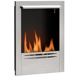 Bioethanol Fireplace Insert Stainless Steel Silver 48W x18D x59Hcm Indoor 0.9L W - Picture 1 of 14