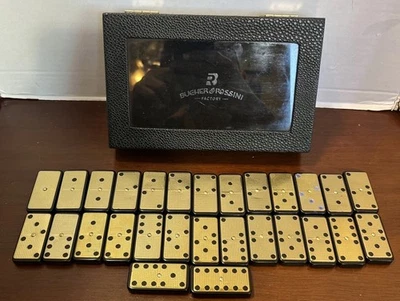 Bucher & Rossini Metal Surface Dominoes Set Double - Classic 28 Pieces.   “J1” - Image 1 of 4