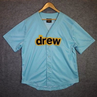 Drew House Blue Mesh Secret Baseball Jersey Shirt XL Justin Bieber 21 Logo - Image 1 of 4
