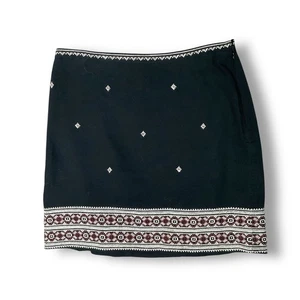 Madewell Gabine bestickter Minirock Gr. 0 Baumwolle schwarz aztekisch gefüttert - Bild 1 von 8