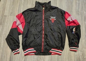 Vintage Pro Player Chicago Bulls Color Block Windbreaker Jacket Size L - Bild 1 von 6