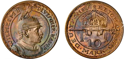 Germany 1913 Prussia 10 Mark Pattern NGC PR63RB Schaaf-253A/G2 Lustrous Tone - Image 1 of 4