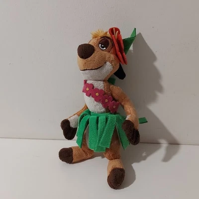 Lion King Plush Timon Hula Skirt Flowers Meerkat Disney Store 8"  - Image 1 of 4