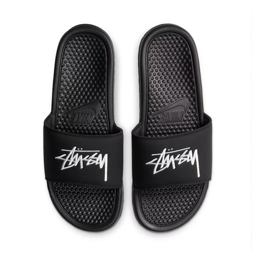 Nike x Stussy Benassi Slide Uomo Taglia 8 Nero in NUOVO