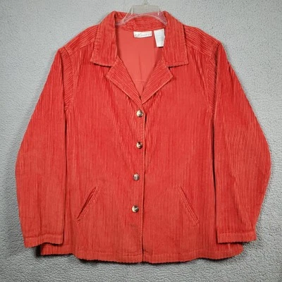 Abrigo de granja cuadrado 100 % algodón para mujer PLUS 3X naranja pana Foto 1 de 4