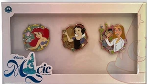 Disney Magic Hap-pins 2023 Ariel, Snow White, Honey Lemon LE 1000 3 Pin Set New - Picture 1 of 4