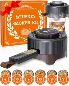 Electric Whiskey Smoker Kit with Adjustable Smoke Levels ＆ LED Timer Ring, Re... - Picture 1 of 8
