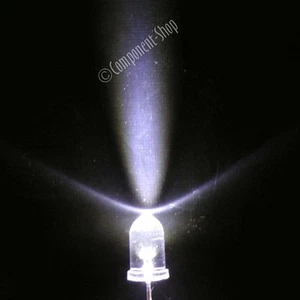 WEISSE ultrahelle 5 mm LEDs 10er-Pack. UK Verkäufer - Bild 1 von 1