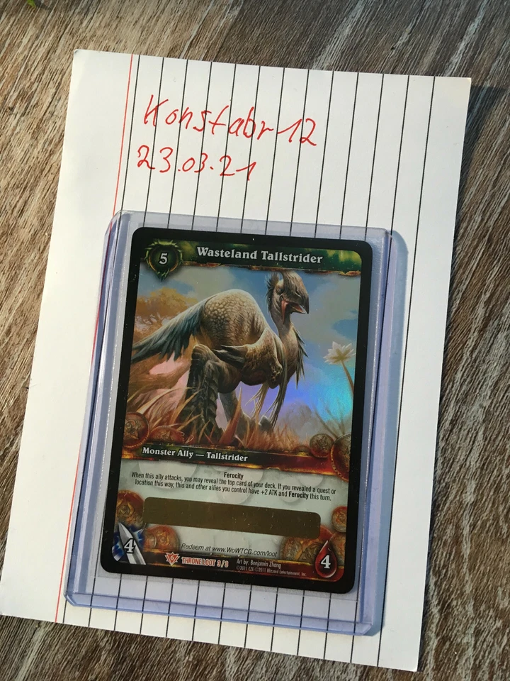 World of Warcraft Wasteland Tallstrider Mount LOOT Card UNSCRATCHED WOW TCG - Bild 1 von 1