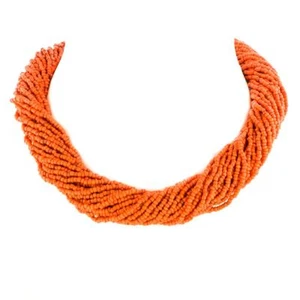 Luscious 30 Strands Earthy Orange Seed Bead Necklace, 20" - Imagen 1 de 3