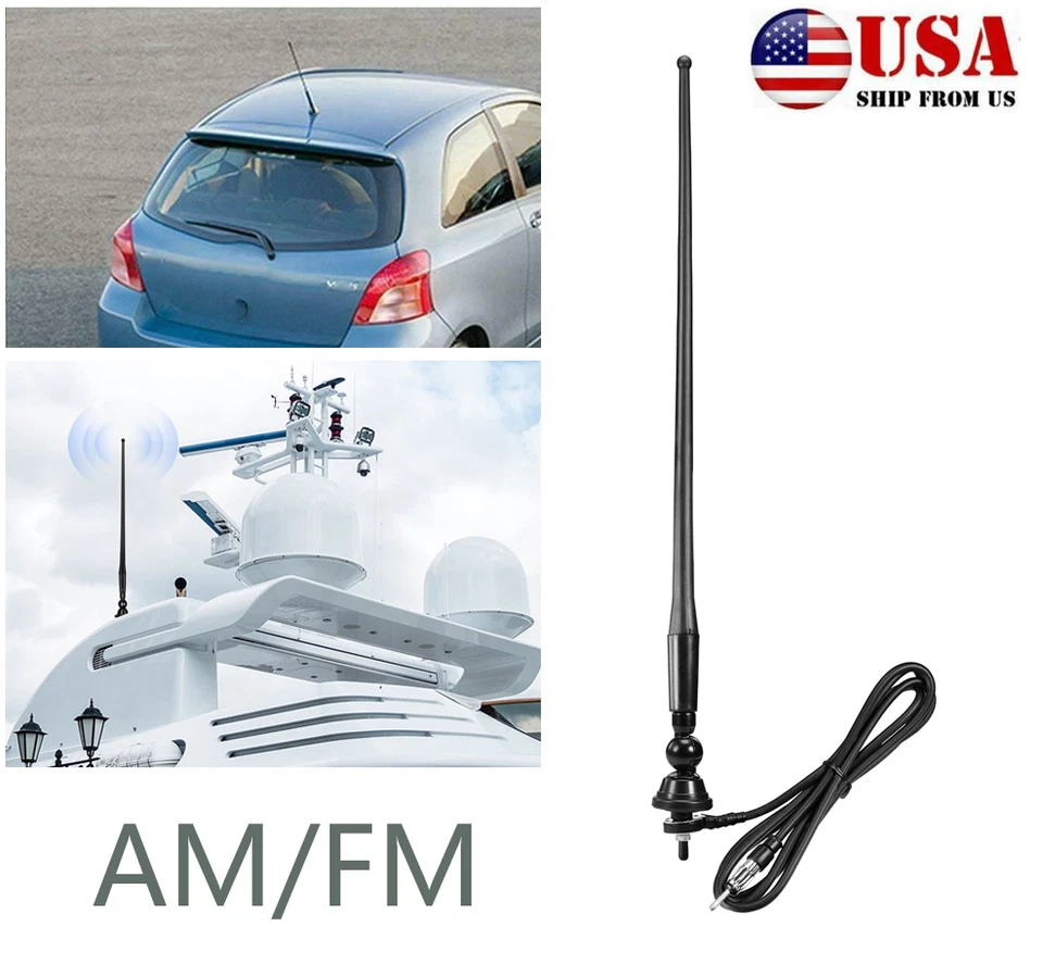 Antena Marina Impermeable AM FM Para ATV UTV Coche Estéreo Barco Mástil Radio Antena Foto 1 de 4