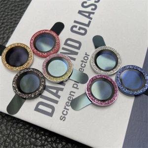 Glitter Bling Metal Glass Camera Lens Protector for IPhone 16 Pro 15 Pro 14 13 - Picture 1 of 24