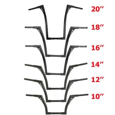 Manillar de 10"" 12"" 14"" 16"" 18" elevación 1,25" para Harley Sportster XL Softail Foto 1 de 4