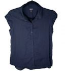 Patagonia Women's Lightweight Organic Cotton & Hemp Button Up Shirt Size 4 Navy