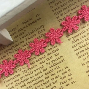 1 Yds Embroidered Flower Lace Trim Ribbon Bridal Edge Sewing Wedding Decor DIY - Picture 1 of 19